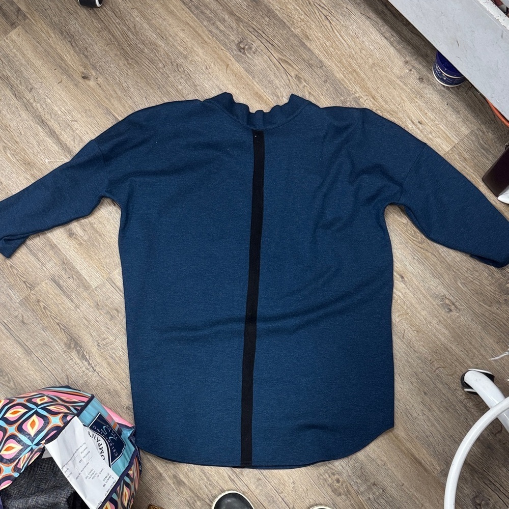 Amélline Navy Blue Dress with Black Accent